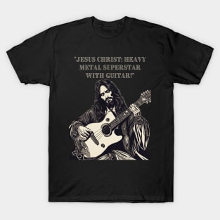 JESUS MEME - Jesus Christ Heavy Metal Guitar Art T-Shirt